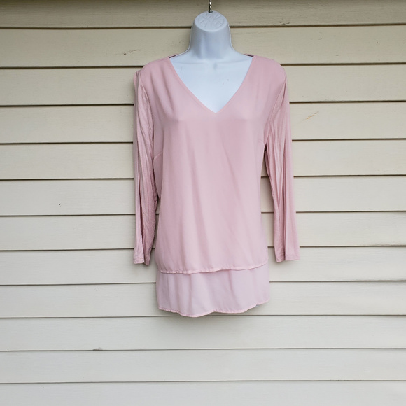 Michael Kors Tops - Michael Kors Soft Pink Chiffon and Cotton Blouse